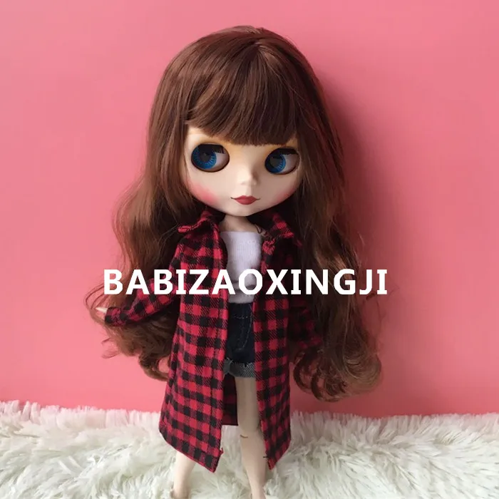 1/6 bjd blyth кукла аксессуары для кукольной одежды модная клетчатая рубашка для 30 см blyth одежда 30 см Кукла аксессуар Одежда для Барби