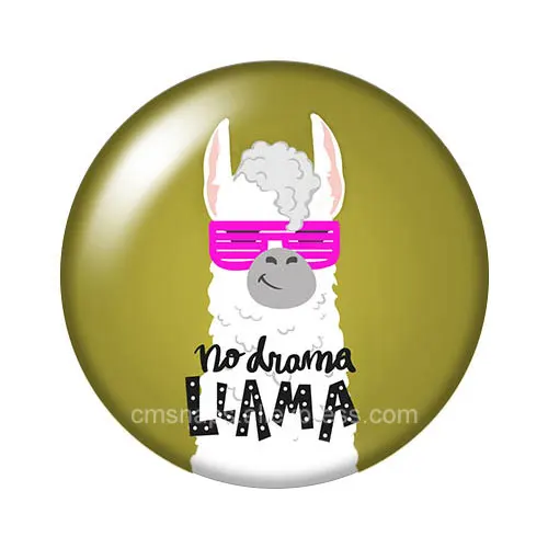 Мультфильм без prob llama Альпака 10 шт Смешанные 12 мм/16 мм/18 мм/25 мм круглые фото стекло кабошон демонстрация с плоской задней частью делая результаты - Цвет: ZB1044-J