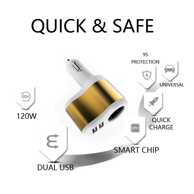 Быстрая зарядка с двумя USB портами для телефона от 12 до 24 В 5 В|dual usb 5v|charge carusb f |