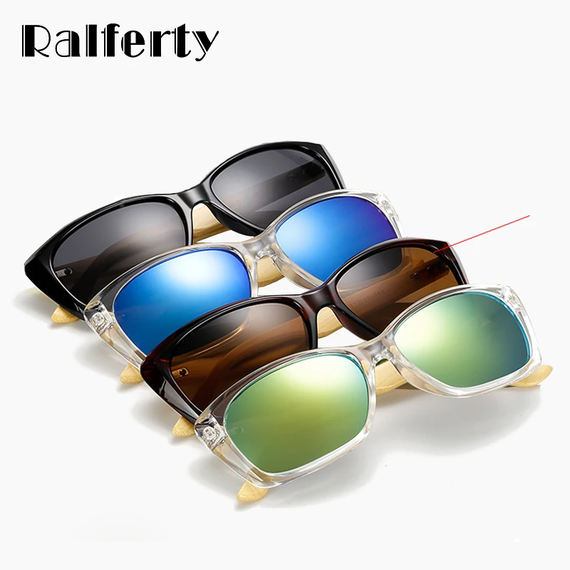 Ralferty солнцезащитные очки винтажные бамбуковые женская модель UV400 деревянные