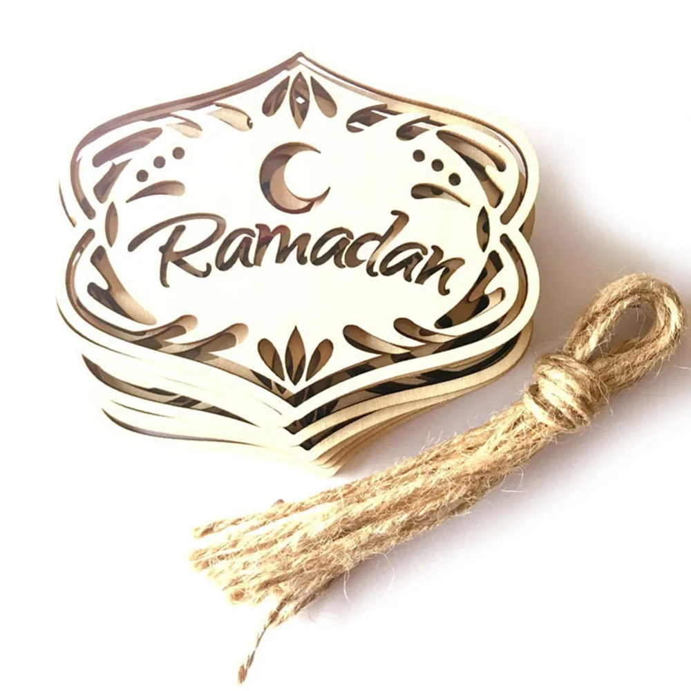 DIY ИД Мубарак мусульманское украшение для дома Рамадан декор кулон деревянный