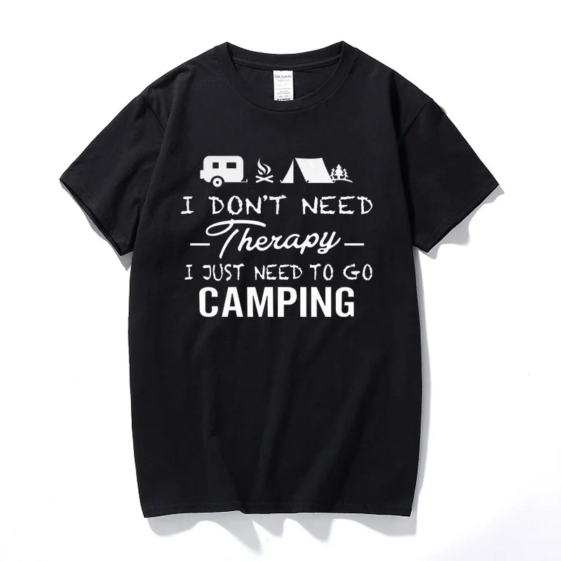 Отдых на природе терапии футболка хлопок Camper палатка караван Кемпинг топы модная