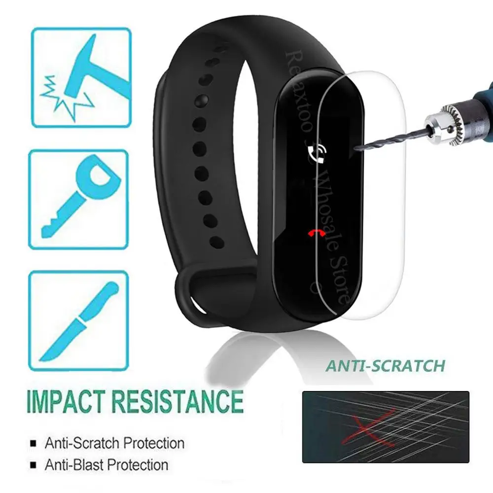 12 шт. для xiaomi mi band 4 3 Защитная Эластичная ТПУ пленка на xiomi xaomi band3 band4 mi band mi band3 mi band4 не закаленное стекло