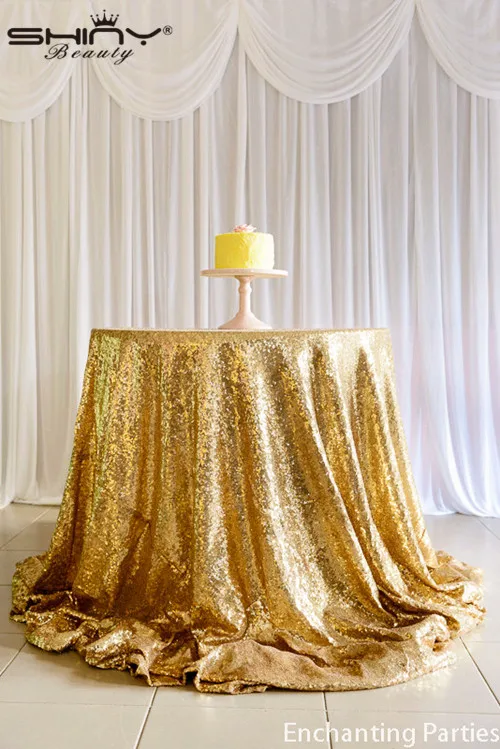 Gold Shinybeauty высокого класса благородная Свадебная вечеринка скатерть, 9" круглый черный ткань скатерти для свадьбы/события/вечерние/банкета - Цвет: Gold
