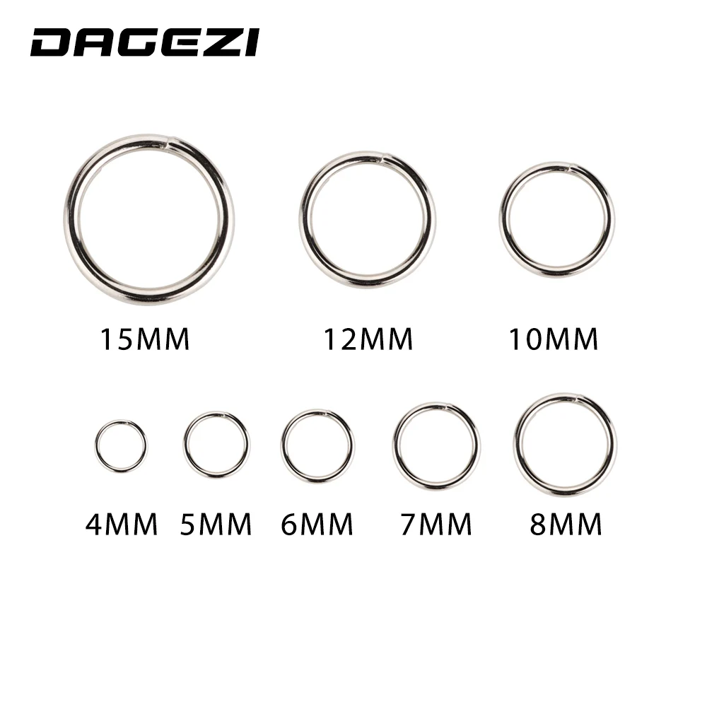 DAGEZI 100 шт./лот рыболовные разрезные кольца из нержавеющей стали для кривошипной
