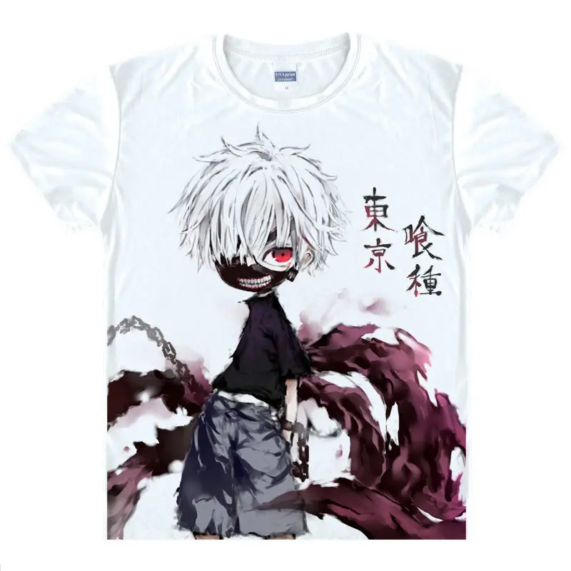 Футболка Ken Kaneki черная футболка с принтом Жнеца Повседневная s аниме и манга