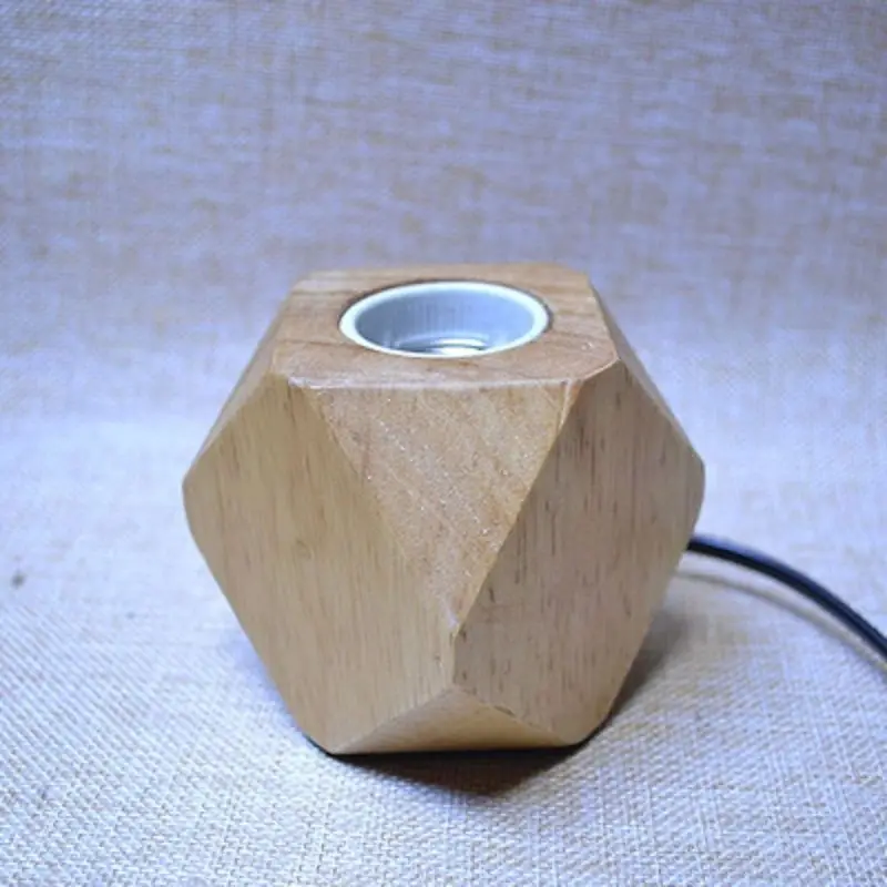 E27 Modern Industrial Diamond Wooden Base Table Bedside Desk Lamp Light FixtureAdjustable light wood bedroom study desk | Лампы и