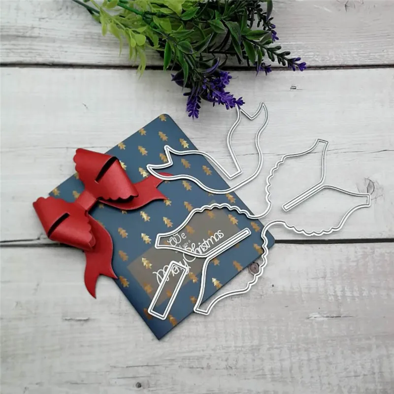 

Silver Bow Mold Metal Cutting Die Embossing Scrapbooking Craft Dies Cuts Stamp Creative Paper Card Stencil 10.8*15.5cm
