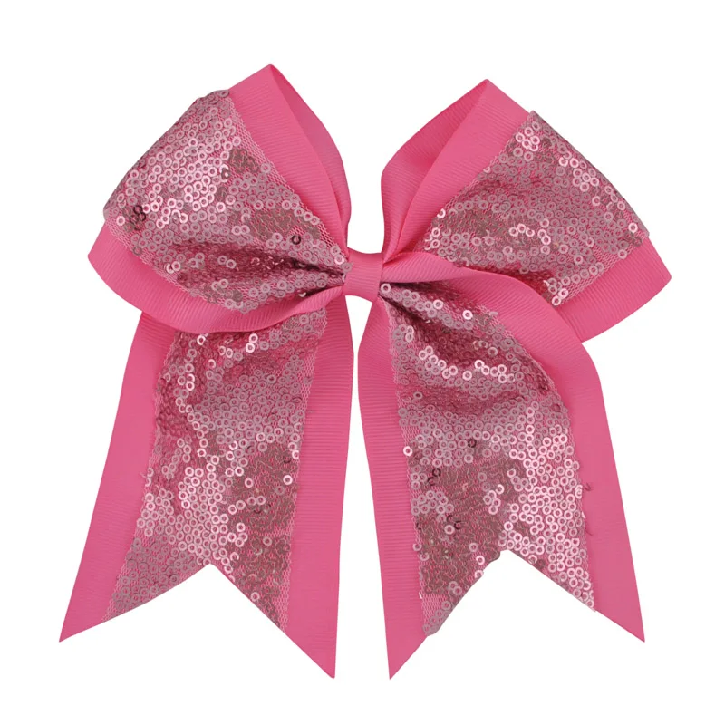 

10pcs 8" Fashion Sequin Cheerleading Bows Bow With Clip 2 Color Patchwork Hairpins School Kids Headwear Hair Accessories