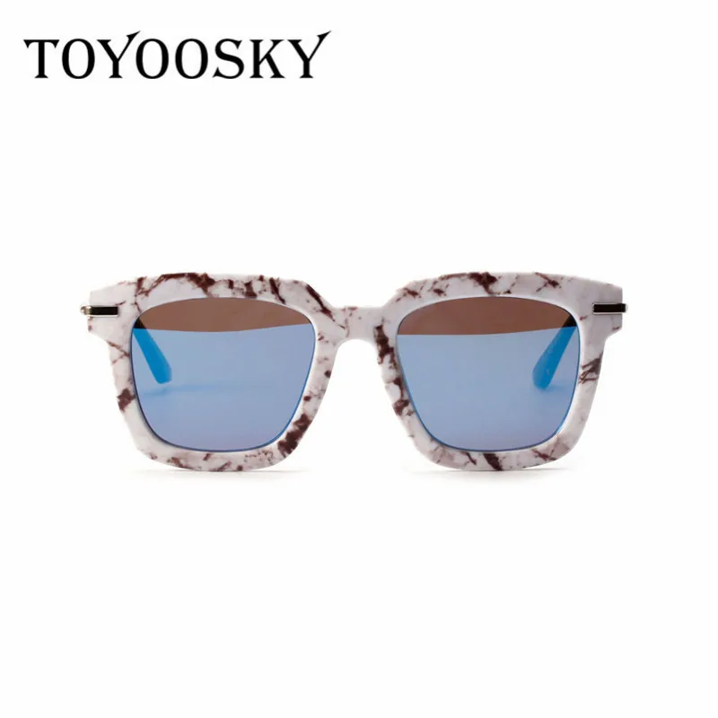 Toyoosky Новый Мрамор Рамки негабаритных квадратные Солнцезащитные очки для женщин