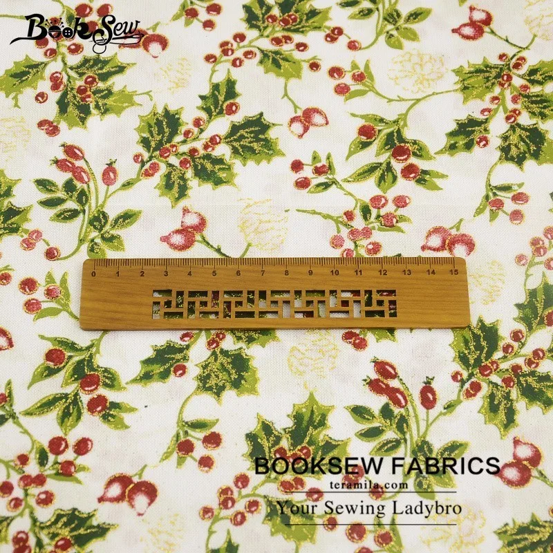 Booksew Лен Ткань Новогодние товары листья Дизайн 50x150 см метр ткани Вышивание DIY для мешок скатерть Подушка украшения дома чулок
