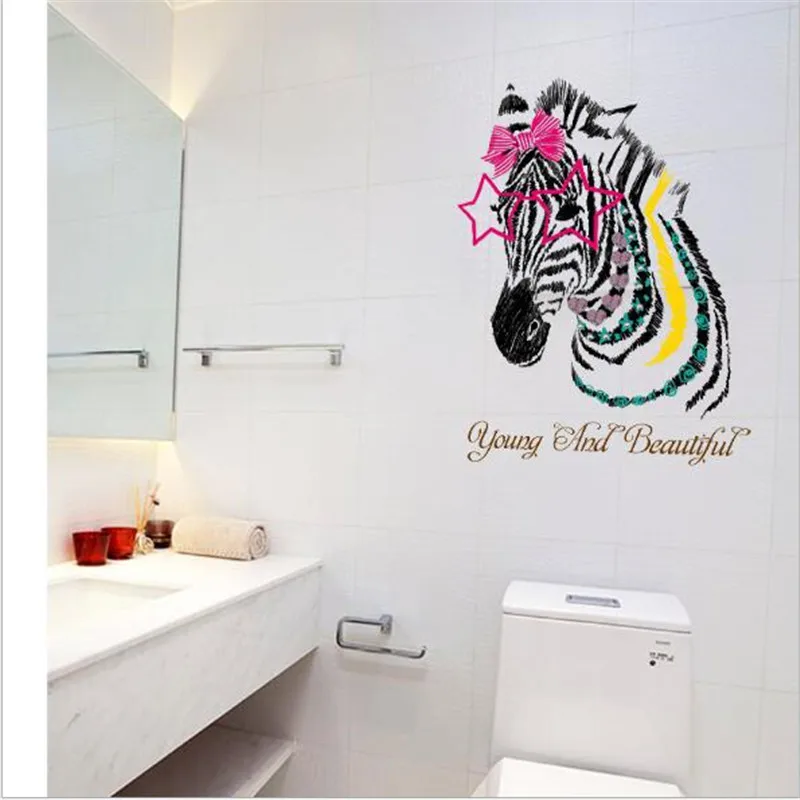 1 шт. Красивая Зебра наклейка на стену Съемная личность для гостиной диван ТВ