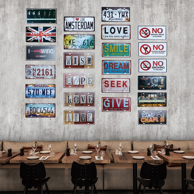 Табличка с номером номерного знака жестяная вывеска настенная для паба магазин