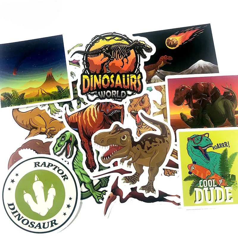 50Pcs/Jurassic Super Cute Dinosaur ForRefrigerator Washing Machine Computer TV Laptop Skateboard Guitar Game | Игрушки и хобби