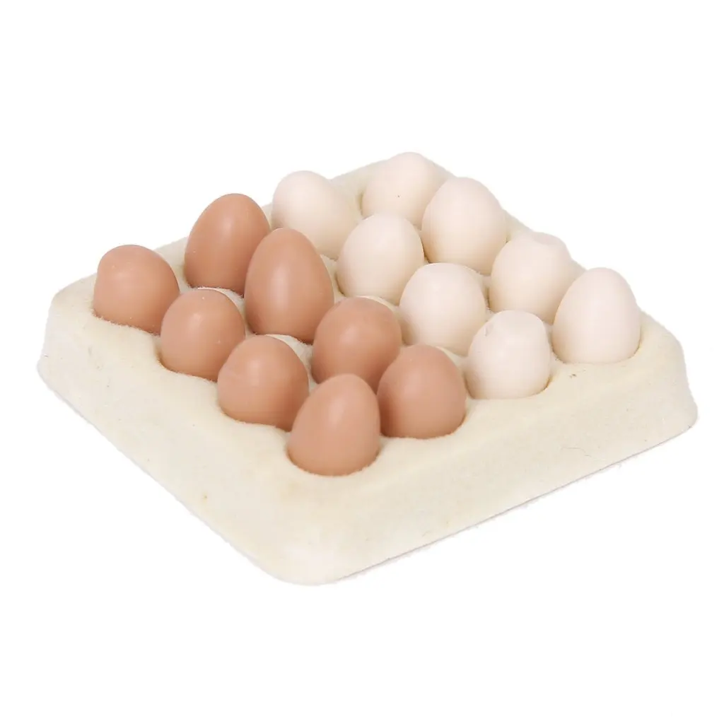 MACH 1/12 dollhouse miniature egg carton with 16 pcs eggs dollhouses | Игрушки и хобби