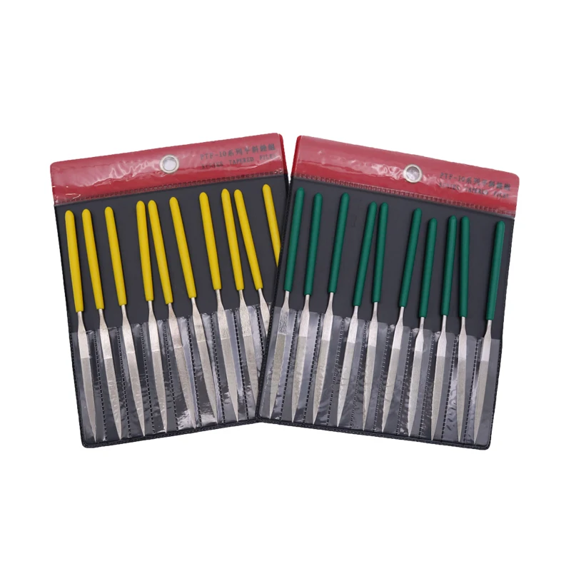 10 pcs 140mm ultrathin diamond coated needle file willow leaf double sided mini metal polishing single side |