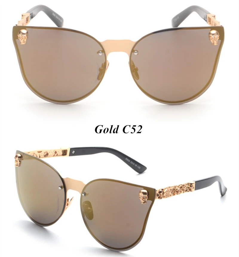 6 цветов круглые очки без оправы с черепом популярные винтажные модные крутые