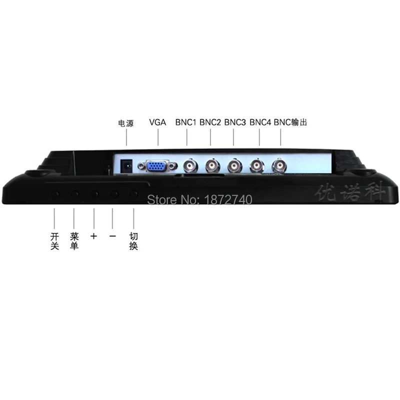 12 1-дюймовый компьютерный ЖК-монитор высокой четкости Bnc1 Bnc2 Bnc3 bnc4 с четырьмя