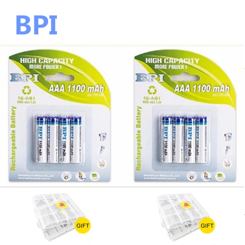 100% оригинальная установленная карта BPI 1 2 в AAA 1100 мАч NiMH низкий самозаряжаемый
