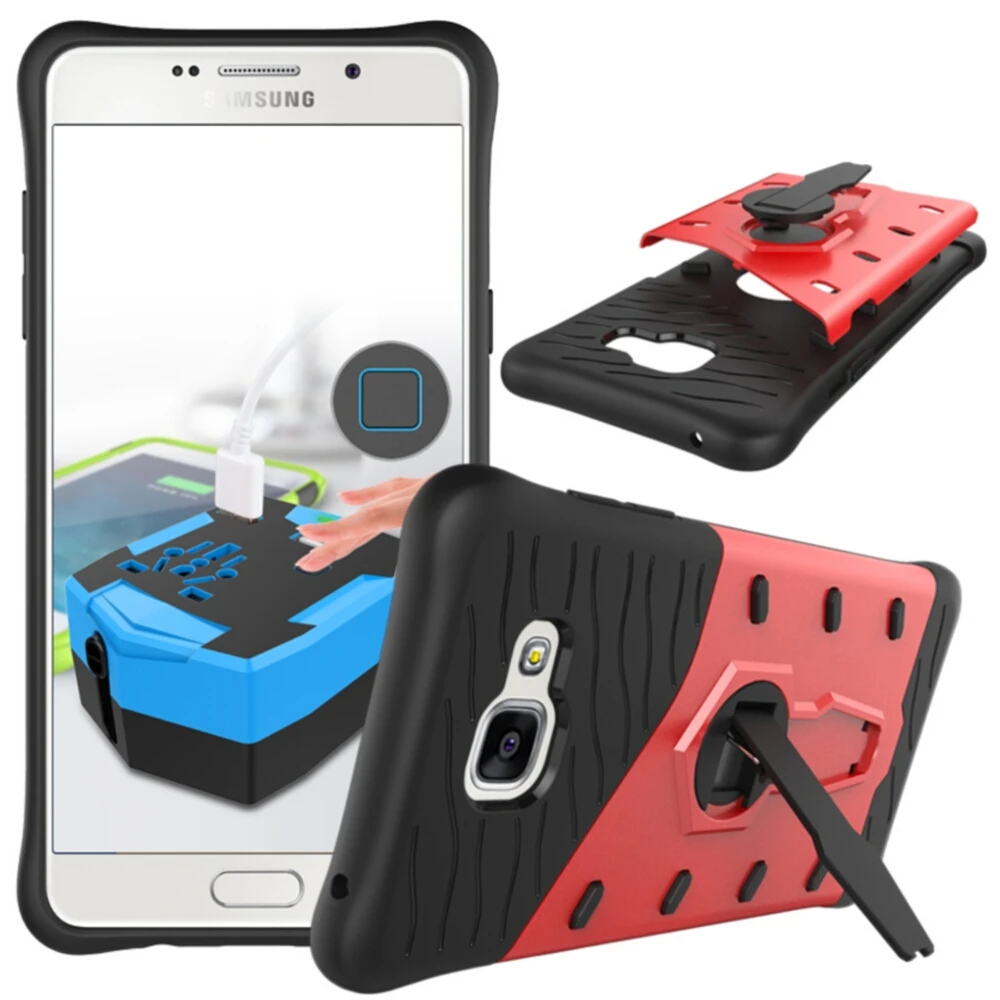 Чехол для samsung Galaxy A5 2016 Жесткий PC + TPU 360 градусов Поворотный кронштейн чехол A510 Mobile