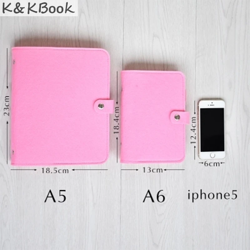 K & KBOOK войлочный блокнот на спирали дневник винтажный с 6 отверстиями