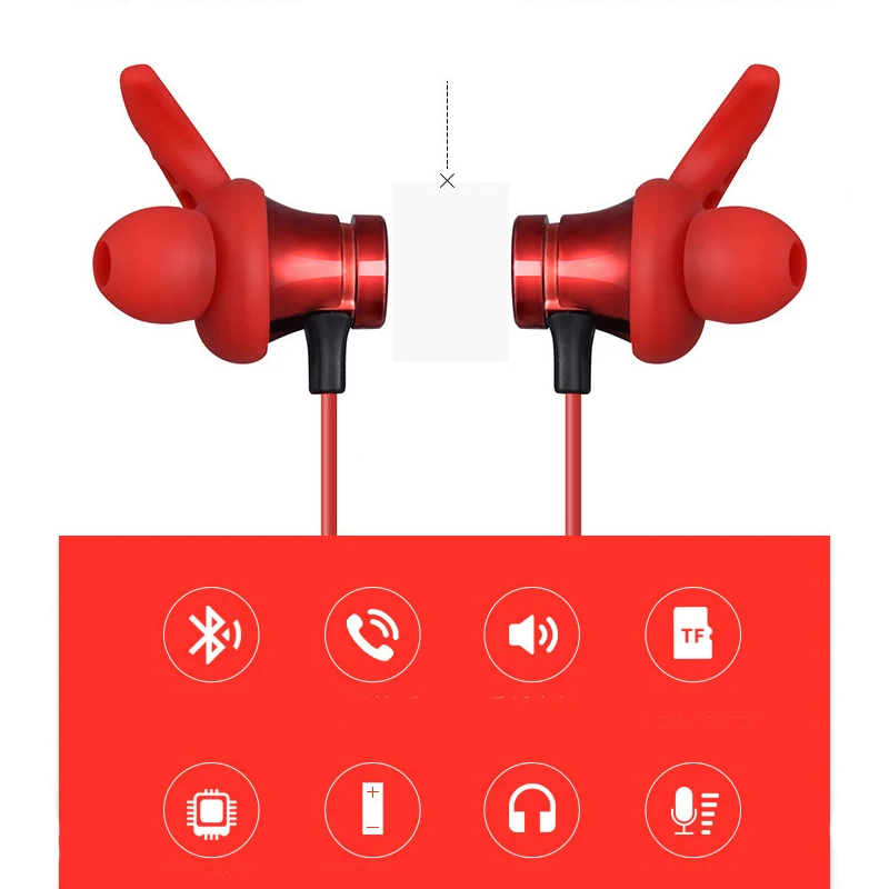 Магнитные Bluetooth наушники V4.2 спортивные водонепроницаемые стереонаушники с