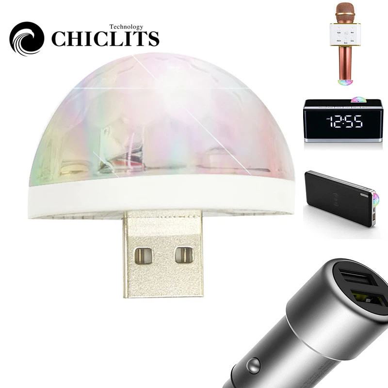 Светодиодный зарядных порта USB для автомобиля окружающей среды светильник 5V RGB