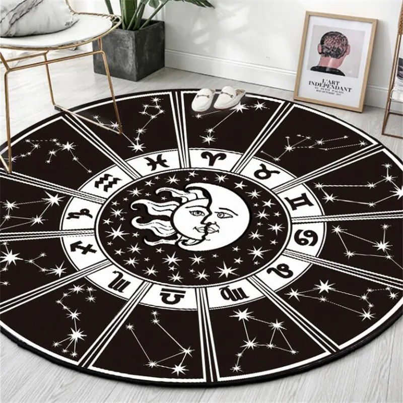 Круглый ковер Созвездие Astrolabe печатные мягкие ковры для гостиной Противоскользящий ковер стул напольный коврик для домашнего декора детская комната