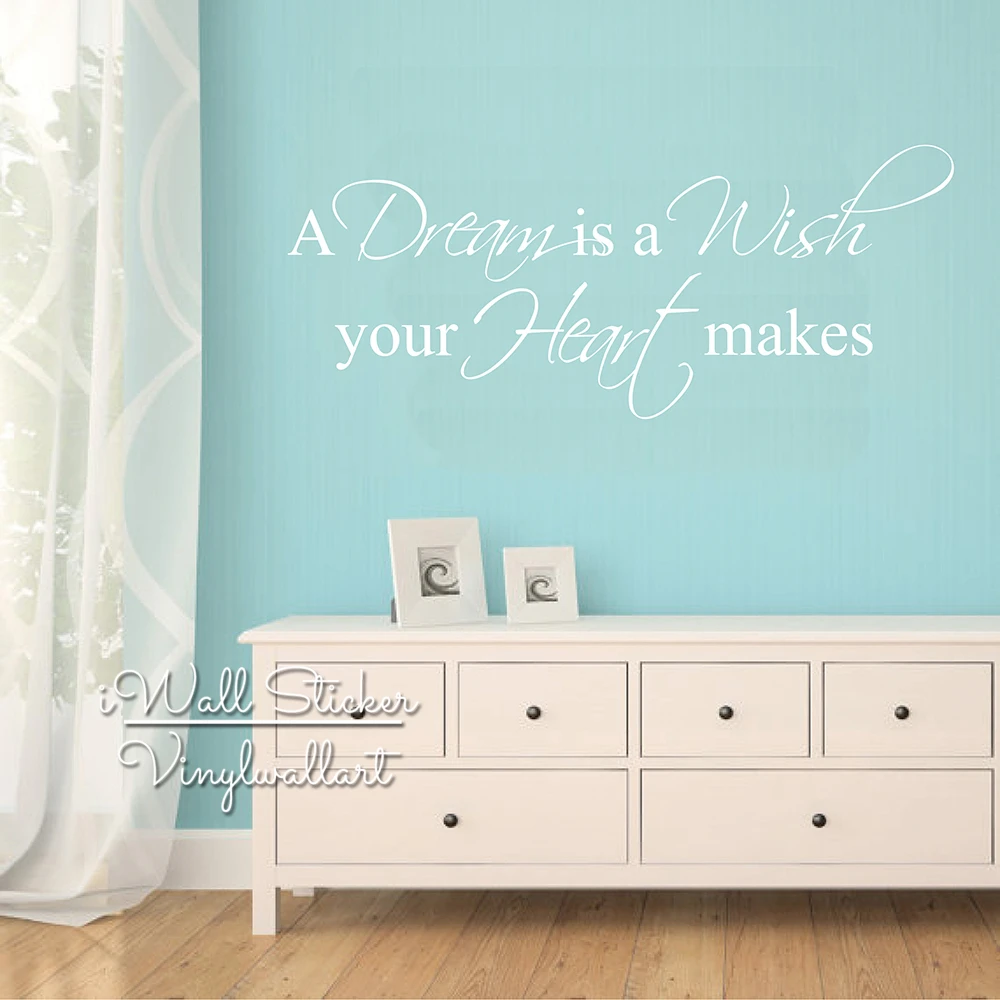 Виниловые наклейки для детской комнаты с надписью A Dream Is Wish Your Heart|quote wall decal|wall