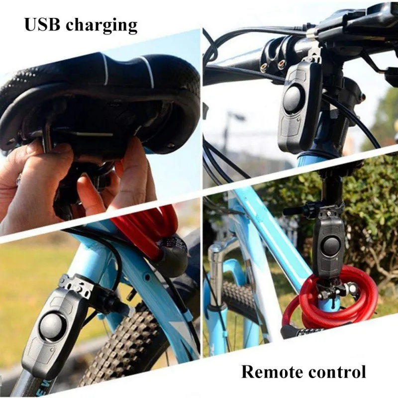 

113dB Wireless Anti-Theft Vibration Motorcycle Bicycle Security Bike Alarm with Remote Control Waterproof
