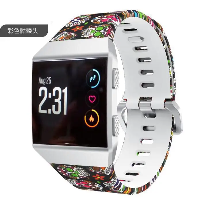 Мягкий силиконовый ремешок для часов с принтом умных Fitbit модный спортивный