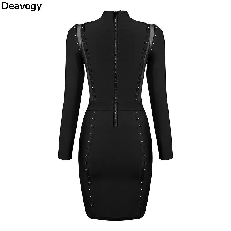 Deavogy Новинка 2017 года красные черные с длинным рукавом Элегантная Одежда высшего