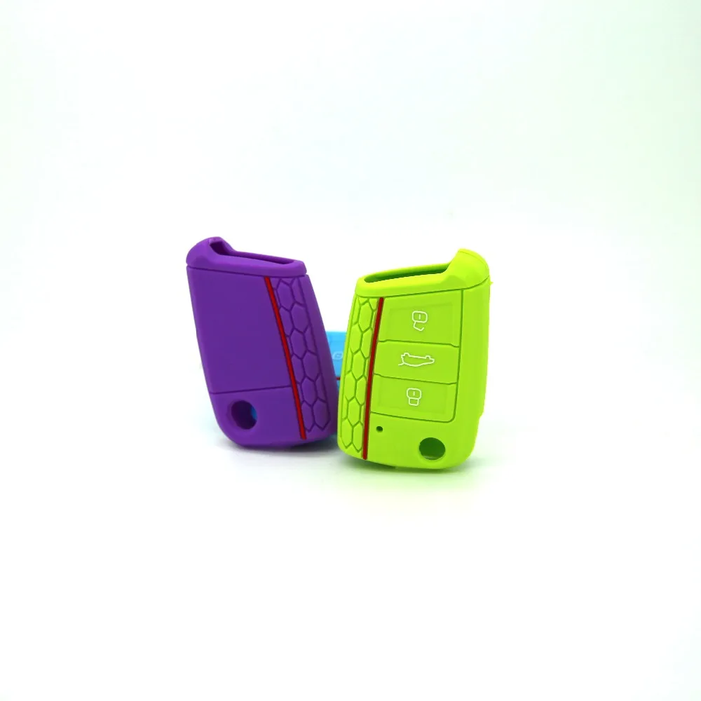 Quality assurance reasonable price 3 Buttons Silicone Car Key Case Cover For Volkswagen Golf 7 Skoda Octavia A7 | Автомобили и