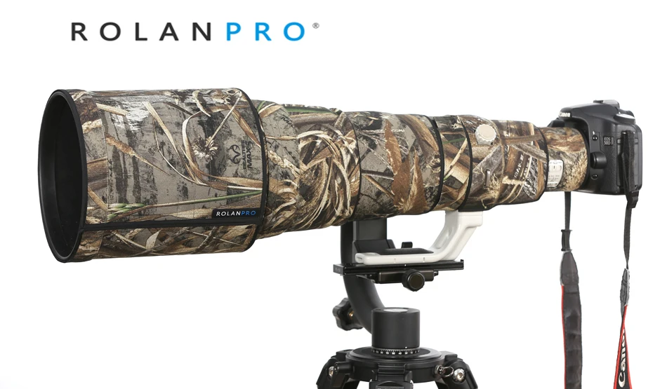 ROLANPRO нейлоновое водонепроницаемое камуфляжное пальто для камеры Canon EF 600 мм F/4 L IS