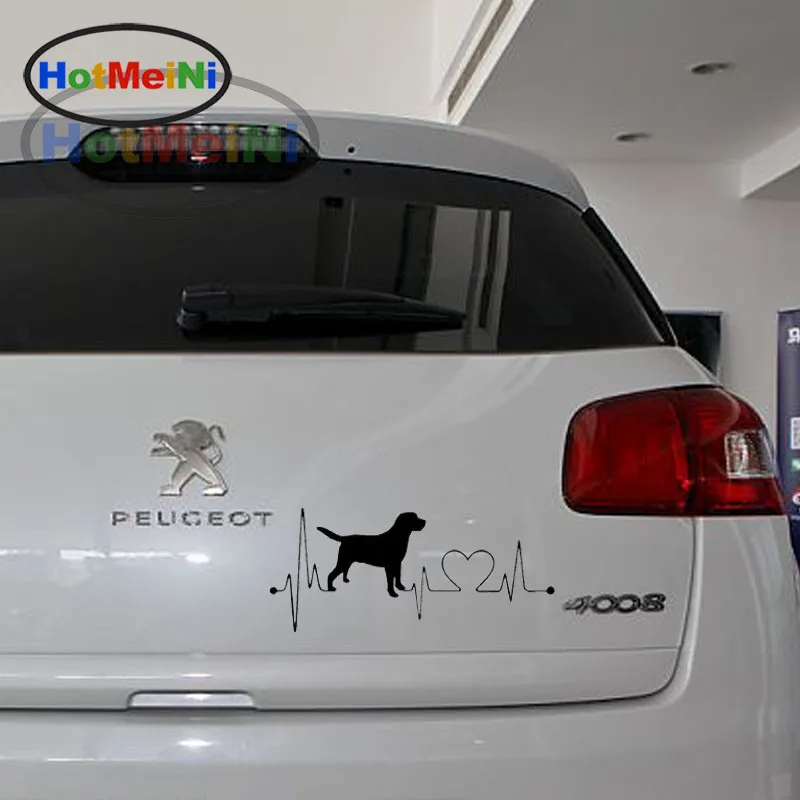 HotMeiNi 17.8*7.8CM Labrador Retriever Heartbeat Love JDM Car Sticker oem car window Vinyl sticker Black/Silver exc 13 color | Автомобили
