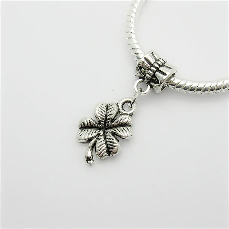 Новый 25 шт. клевера очарование бусинки с большими отверстиями европейский кулон