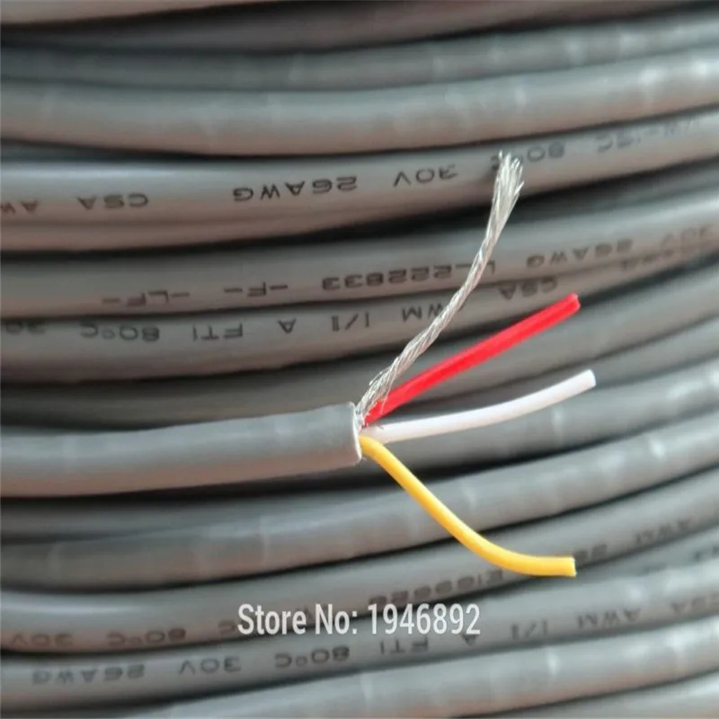 28AWG 2-жильный многожильный экранированный провод контролируемый кабель из
