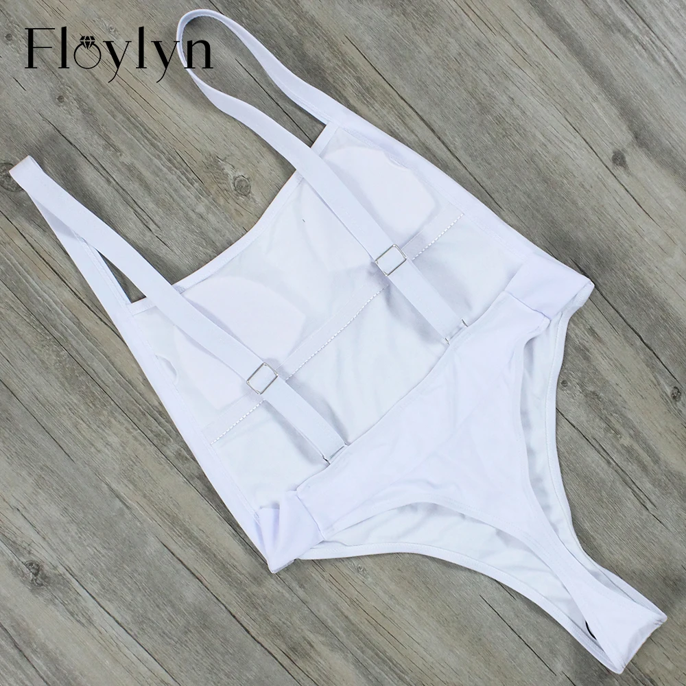 Floylyn черные бразильские стринги с высокой посадкой Цельный купальник для женщин