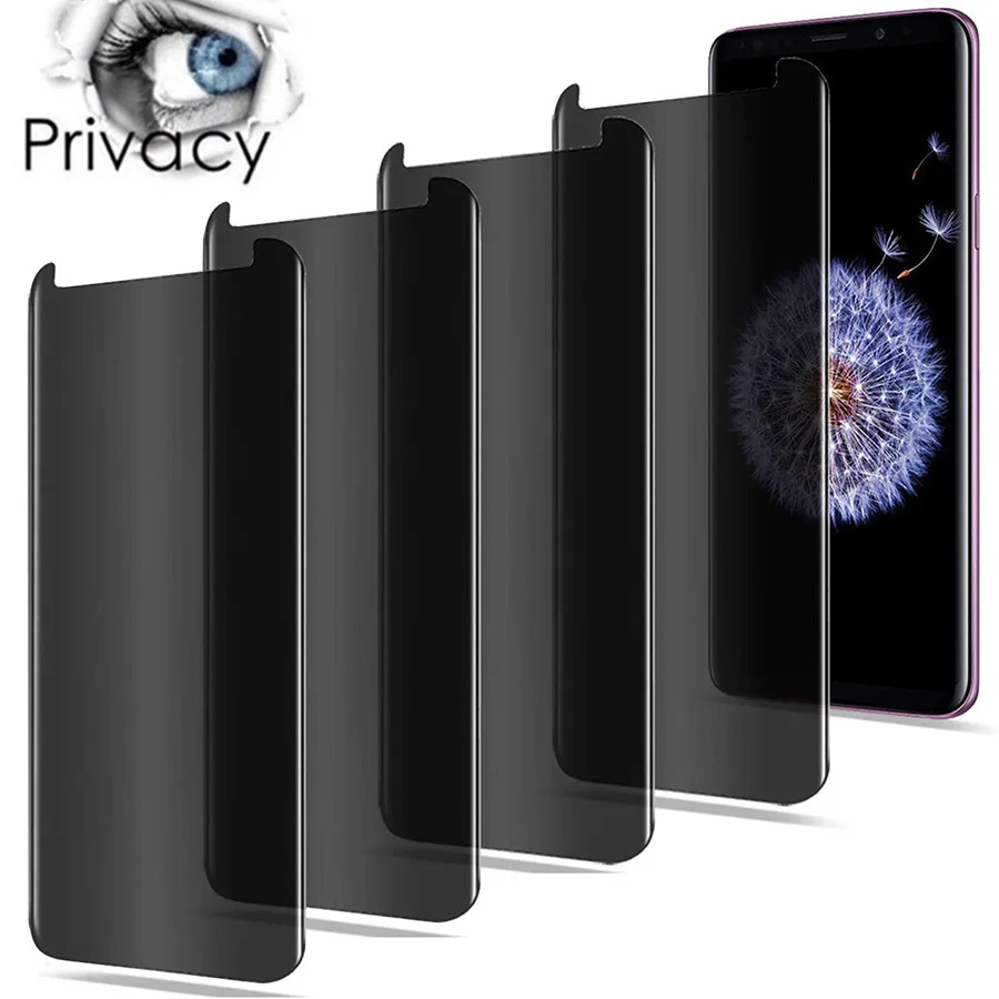 3D полное покрытие чехол дружелюбное анти шпионское стекло для Samsung Galaxy Note 9 S9 S8 Plus