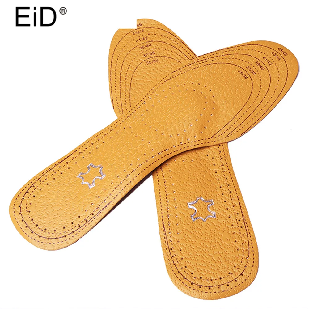 Кожаные стельки EID премиум класса для женщин и мужчин удобные дышащие с плоскими