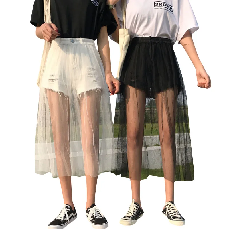 2019 сезон весна лето корейской версии новинка юбка в сеточку женские джинсовые