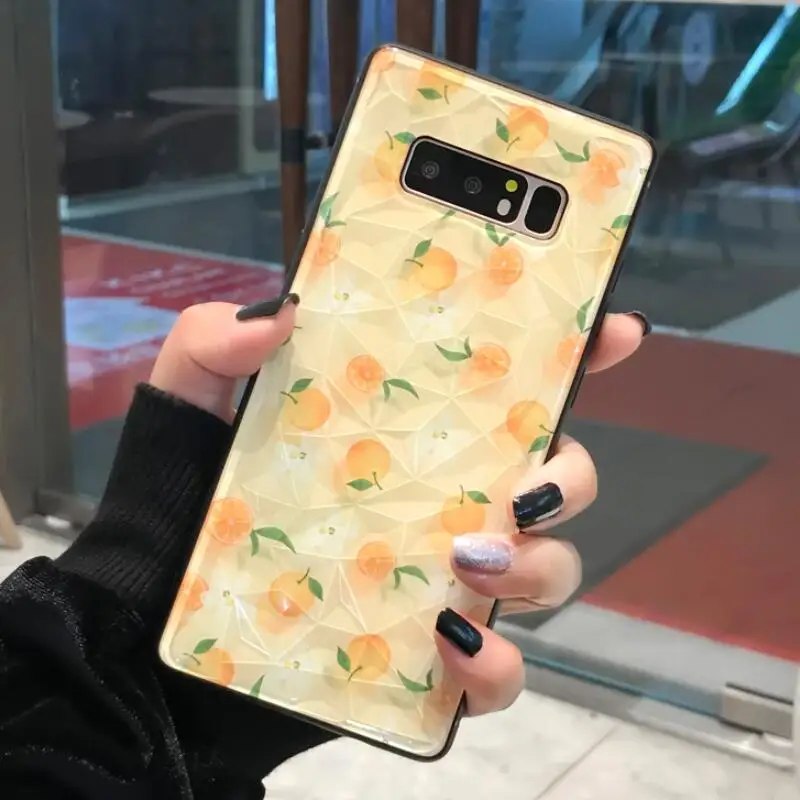 YHBBCASES для samsung Note 8 9 чехол для телефона с рисунком клубники лимона 3D чехол с алмазным узором для samsung Galaxy S8 S9 S10 Plus