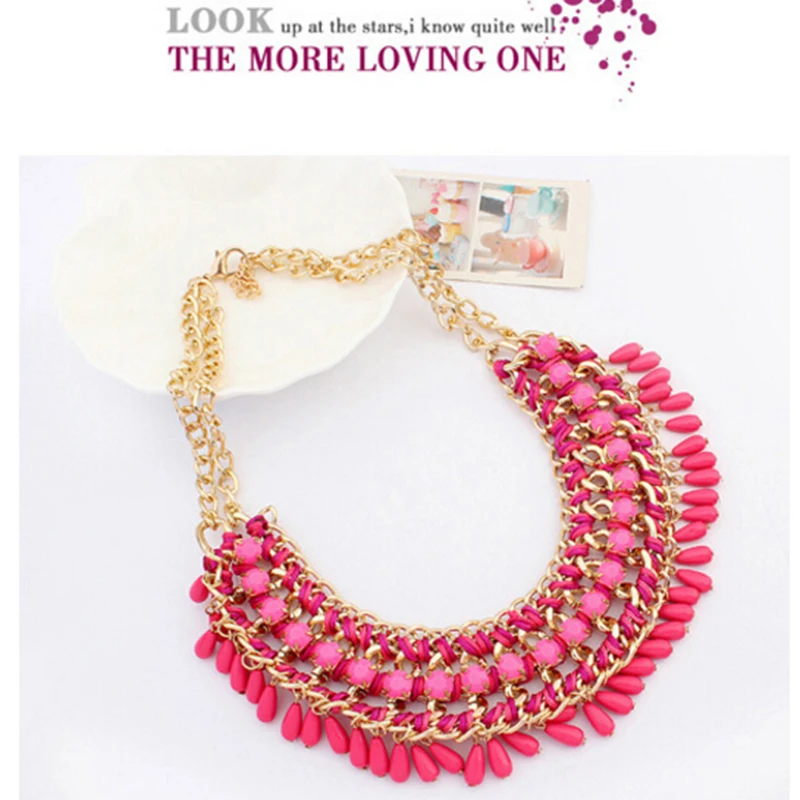 Женская крупная цепочка чокер из смолы вечерние украшения для шеи Новинка|chain