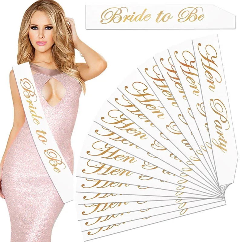 Сатиновая лента для невесты с бриллиантовым кольцом девичник девичника