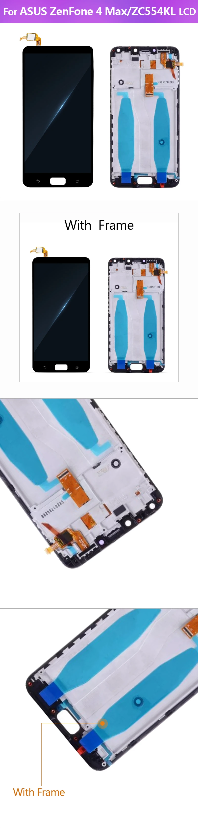 Сенсорный ЖК-экран для Asus Zenfone 4 Max ZC554KL, дигитайзер, запасные части для сборки, 5," дисплей