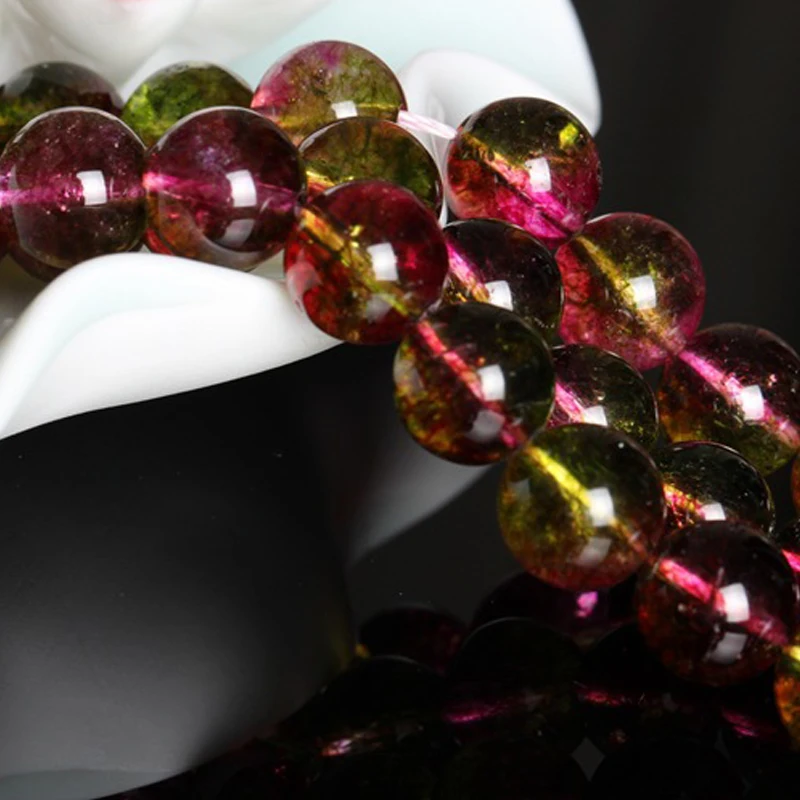 Tourmaline Crystals Beads Crystal High Quality Natural Stone Round Loose Ball 6/8/10/12MM Bracelet DIY | Украшения и аксессуары