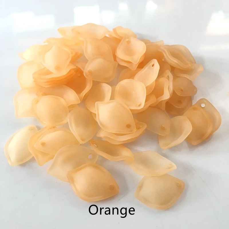 Orange 19*13 мм акриловые лепесток цветка розы лезвия бусины холодный тональный крем цвет полупрозрачный для изготовления украшений вручную 130 шт Meideheng - Цвет: Orange