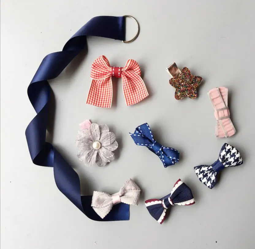 Elegance Girls princess Hair Accessories kids crown flower hair clips barrette hairpin headwear 8pcs clip+1 storage band TZ21