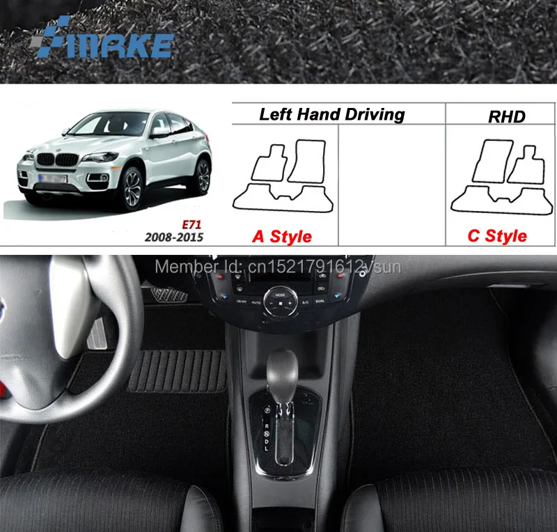 

smRKE For BMW X6 2008-2015 Car Floor Mats Carpets Customized Antiskid Hydrophil Fiber Front & Rear Full Set LHD RHD