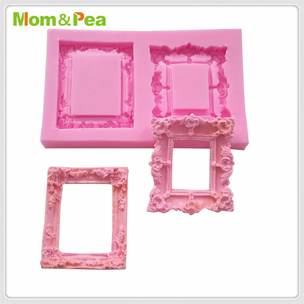 Силиконовая форма в форме двух рамок Mom & Pea MPA2026 украшение для торта 3D мастики
